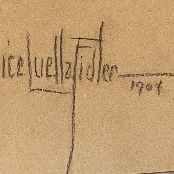 Antique 1904 Alice Luella Fidler ORIGINAL Watercolour Painting, Listed Artist - Picture 6 of 9